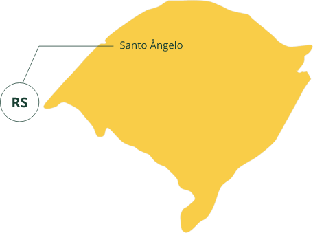 Localização de Santo Ângelo, no Noroeste do Rio Grande so Sul.